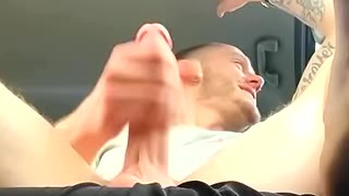 White Boy Cums Huge In Car